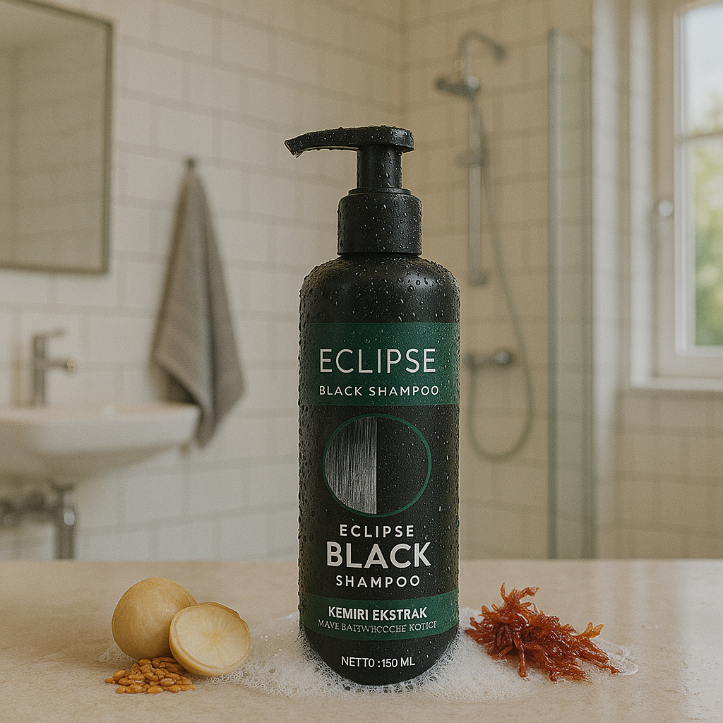 Eclipse Black Shampo Penghitam Rambut Uban Pewarna Rambut Shampo Herbal Blackening Shampoo Uban