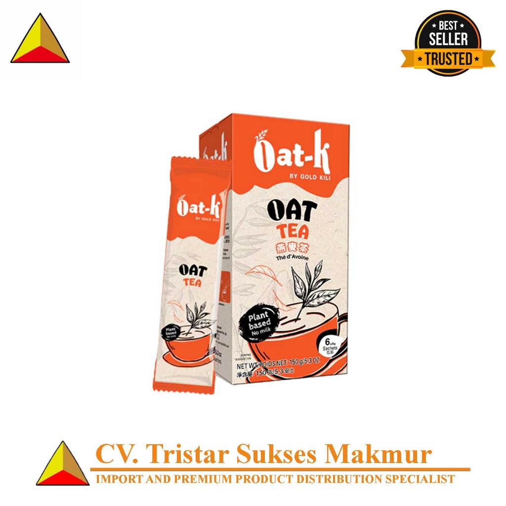 

OAT-K Oat Tea | Teh Oat Instan Sehat – 1 Box Isi 6 Sachet (Tanpa Kafein)