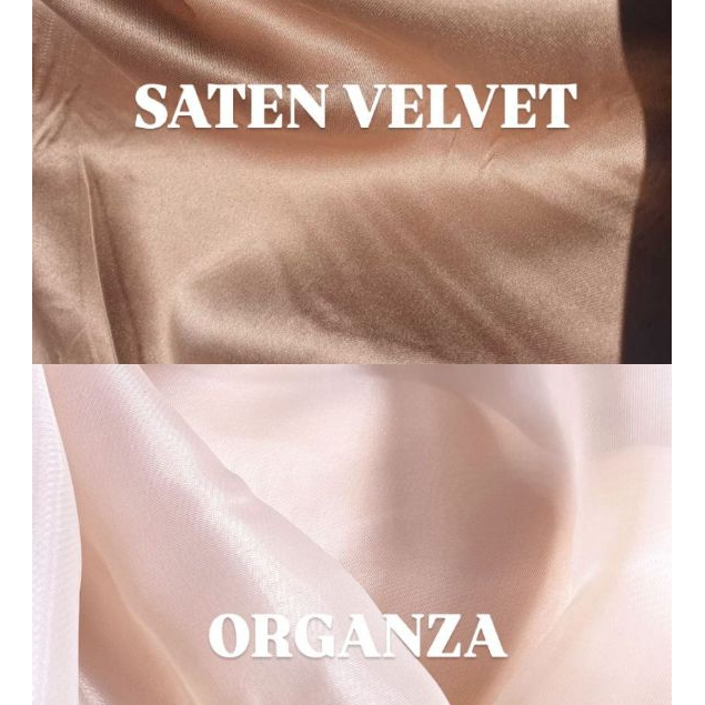 Bahan Kain Saten Velvet Premium Coksu Salam 0,5 Meter Kain Organza 0.5 Meteran Mewah Warna Salam