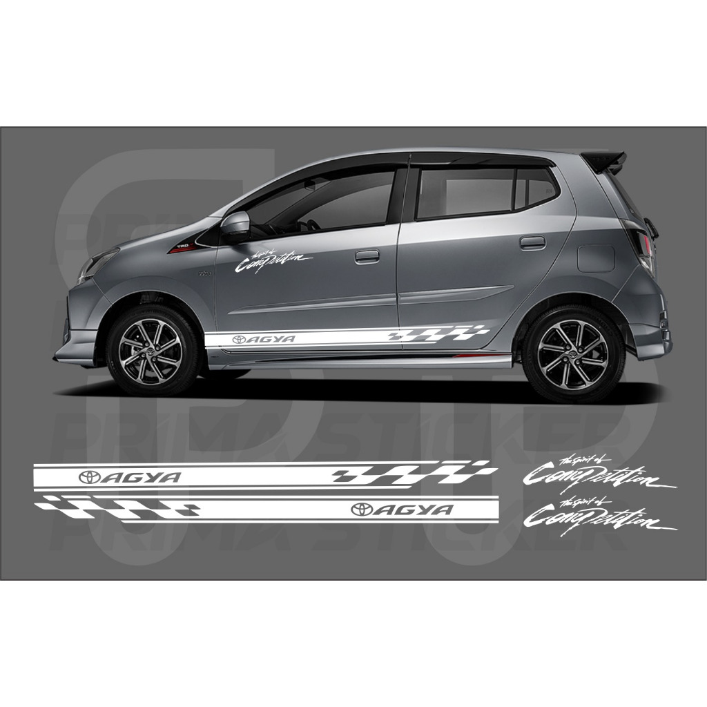 stiker mobil toyota agya ayla yaris cutting stiker lis bodi samping terbaru agya gr keren elegan