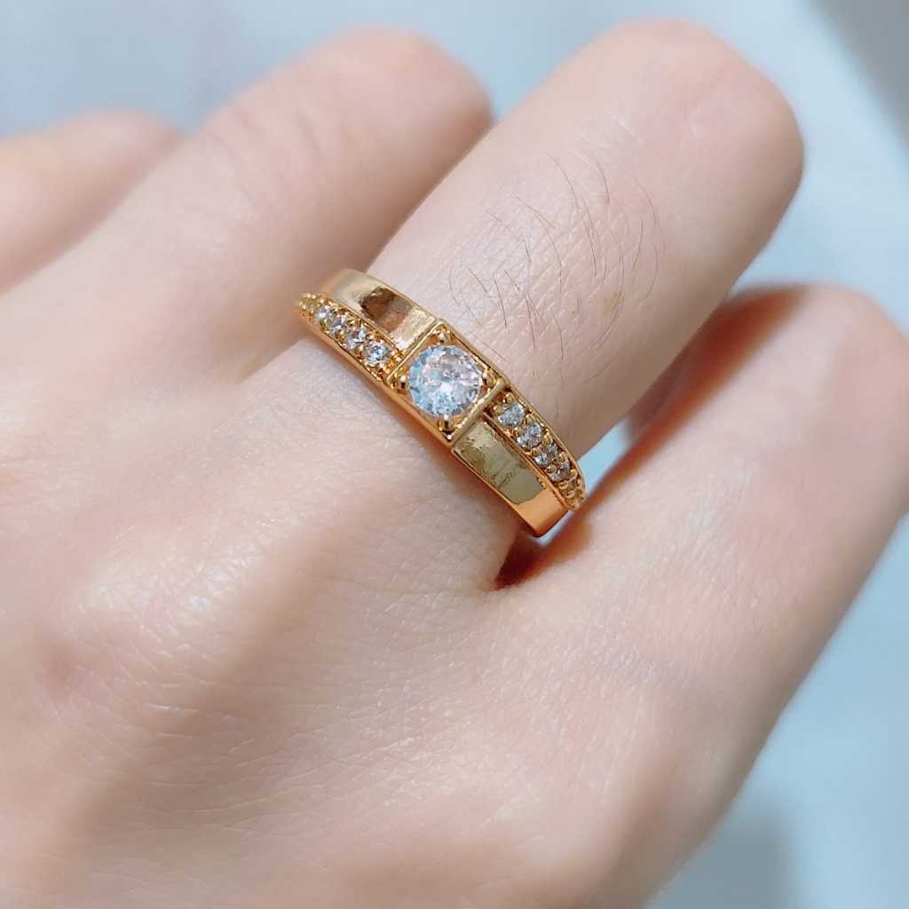 Cincin ring permata cincin couple anti karat model baru-BEST JEWELRY