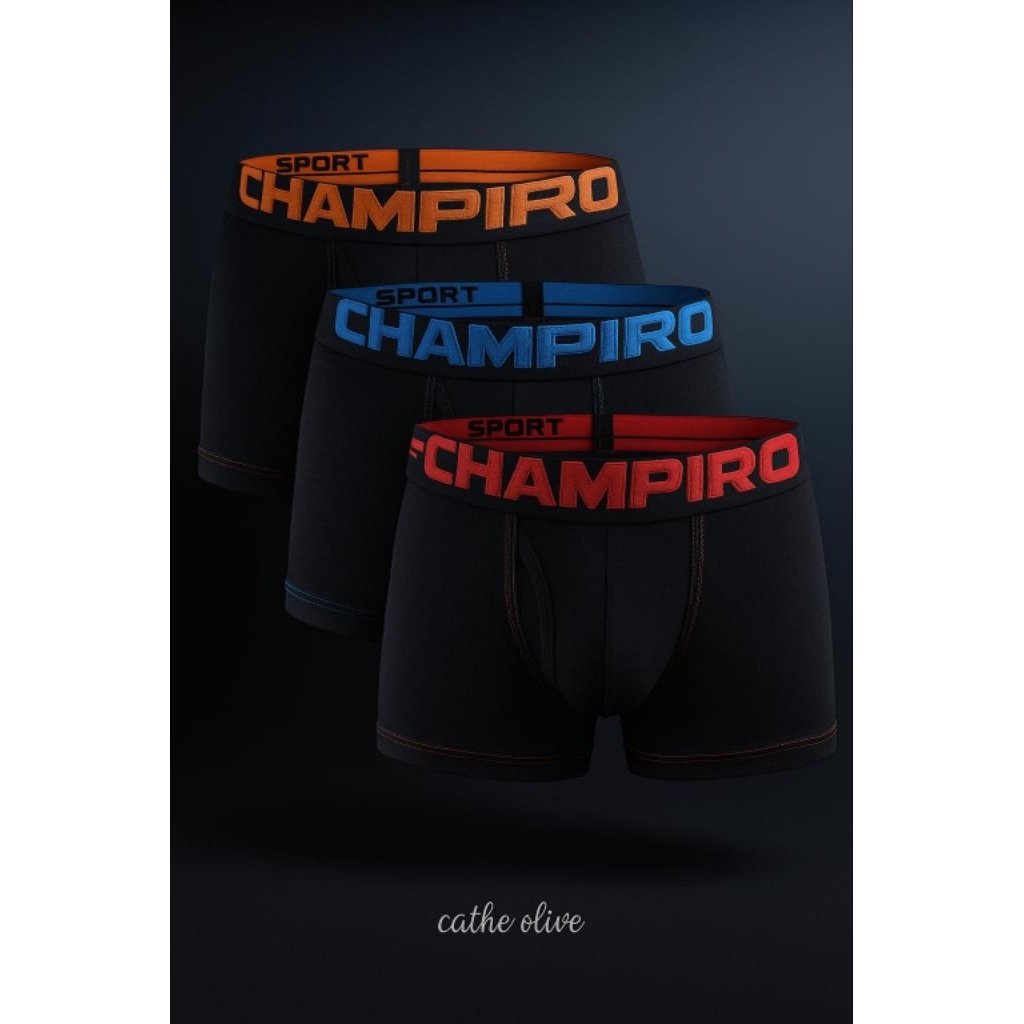 Champiro Celana Boxer Terbaik Pria Black boxer Sport – C0333C