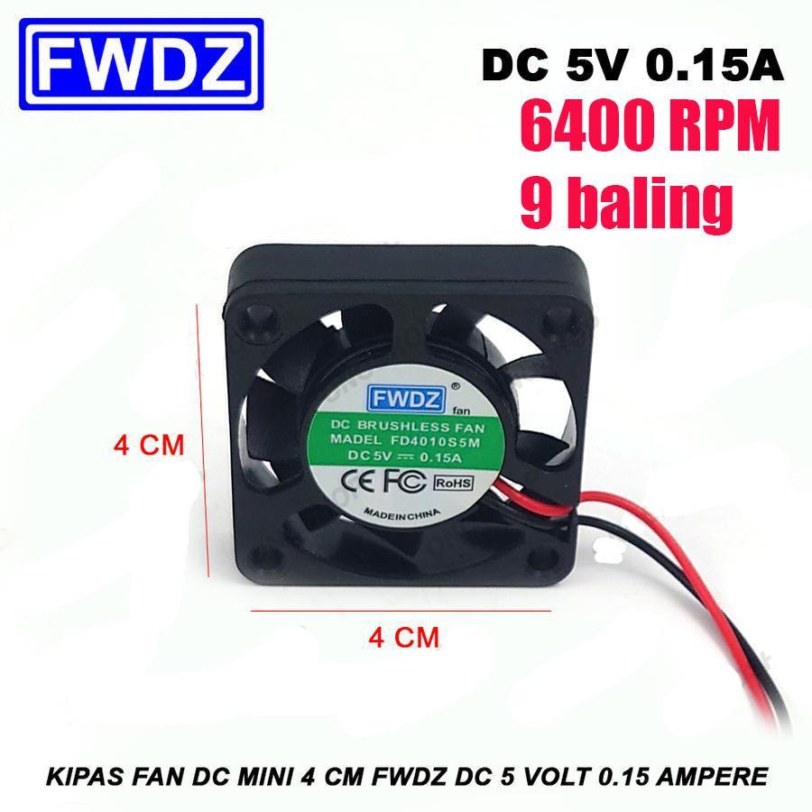 Kipas Fan DC Mini 4 cm FWDZ DC 5 Volt 0.15 Ampere USB 5v 2pin cooling fan turbo stb router modem pen