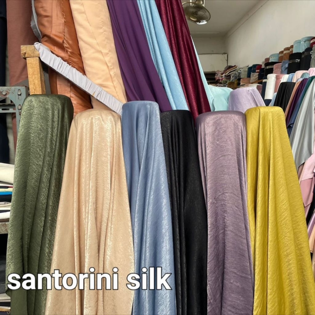 kain santorini silk polos/kain santorini