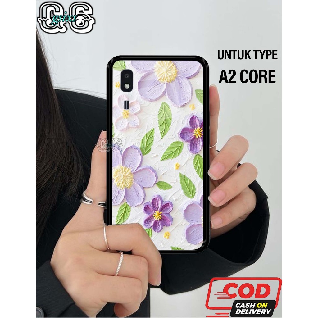 Casing Case Hp Glosy samsung a2 core [flowers] Aneka casing, case, kondom hp, custom case, case aest