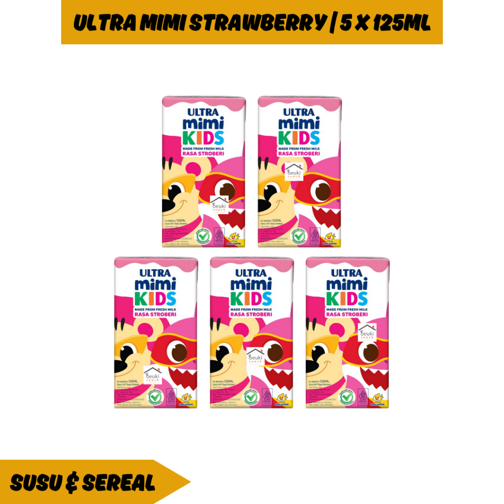 

5PCS Ultra Milk Mimi Kids Stroberi Minuman Susu UHT untuk Anak