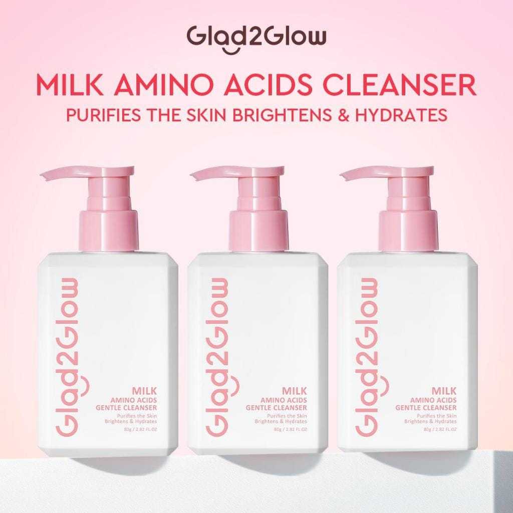 [ SS BEAUTY ] GLAD2GLOW MILK AMINO ACID GENTLE CLEANSER FACIAL WASH / SABUN CUCI MUKA WAJAH