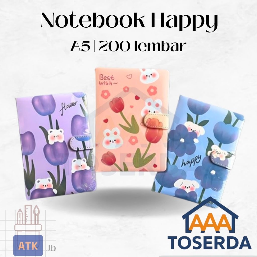 

AAA Toserda | Notebook Lucu A5 200 Lembar | Buku Tulis Motif Kartun Cute Anak Sekolah Diary