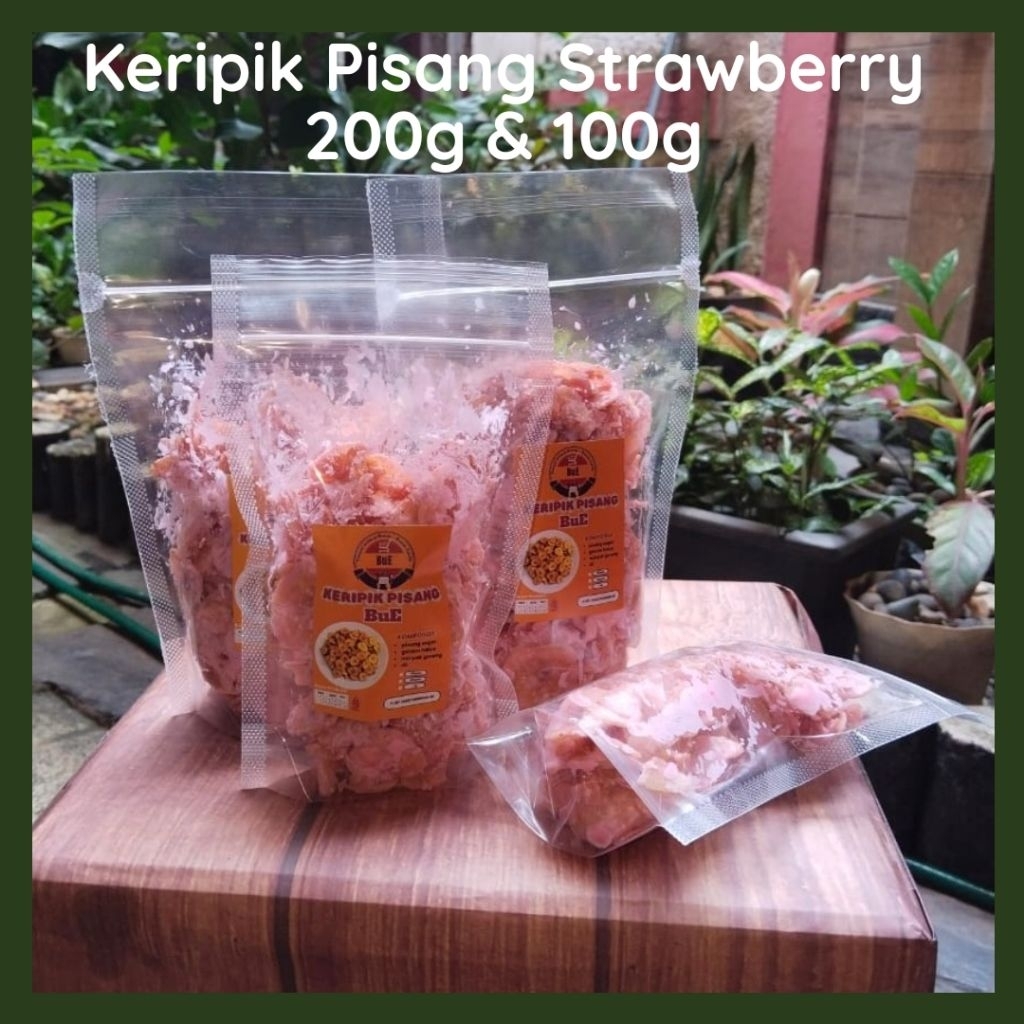 

Keripik Pisang Strawberry Renyah Dan Gurih 100g & 200g [ KERIPIK PISANG BUE ]