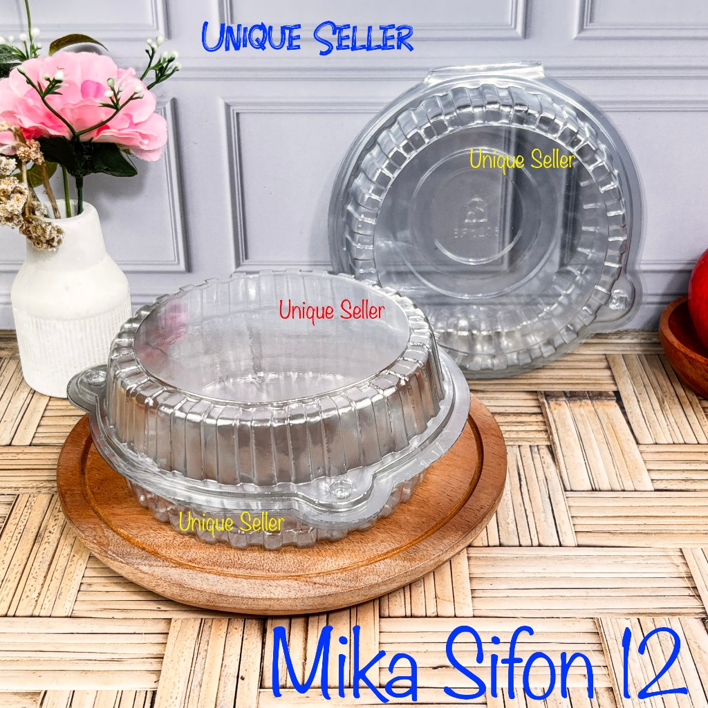 Lostklik [Isi 10] Mika Kue Bolu Bulat Sifon 12 Cm Tinggi 6 Cm / Mika Sf 1206 Tinggi 6 Cm / Mika