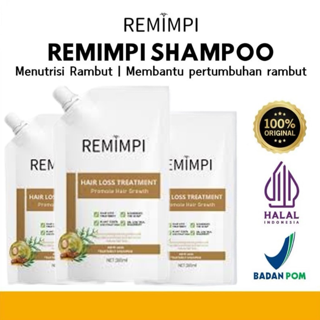 PROMO REMIMPI OFFICIAL STORE Shampoo jojoba Herbal Anti Rambut Rontok & Ketombe hair loss treatment