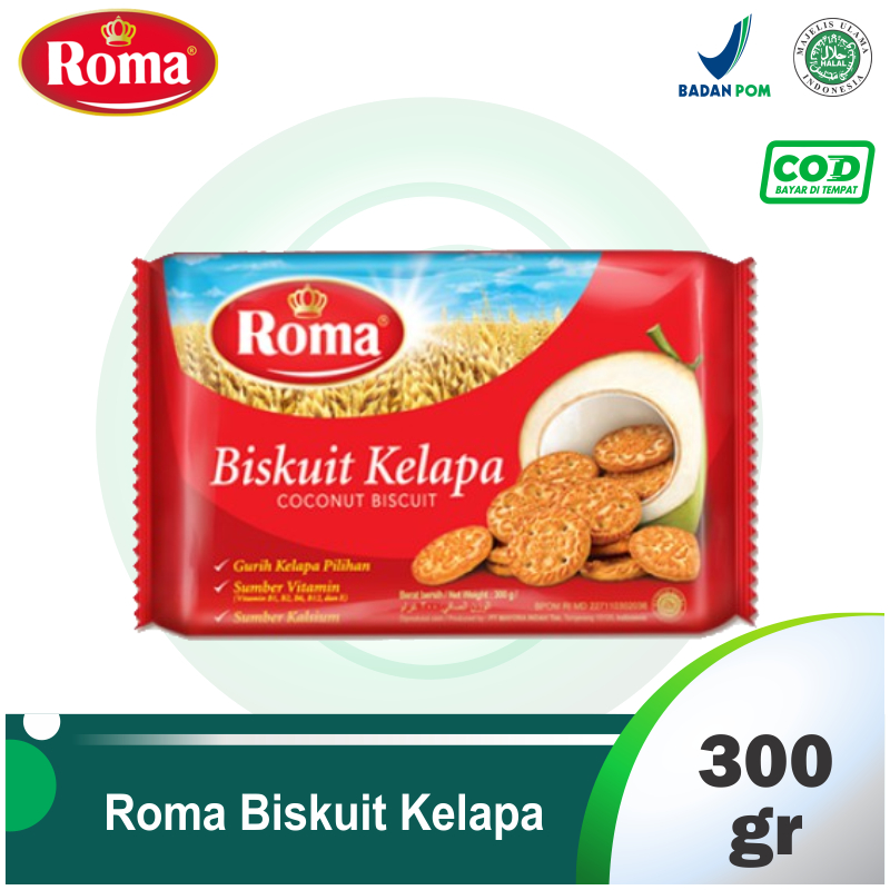 

BISKUIT ROMA KELAPA 300GR JUMBO COCONUT BISKUIT MAYORA BISCUIT SARAPAN ANAK SEKOLAH