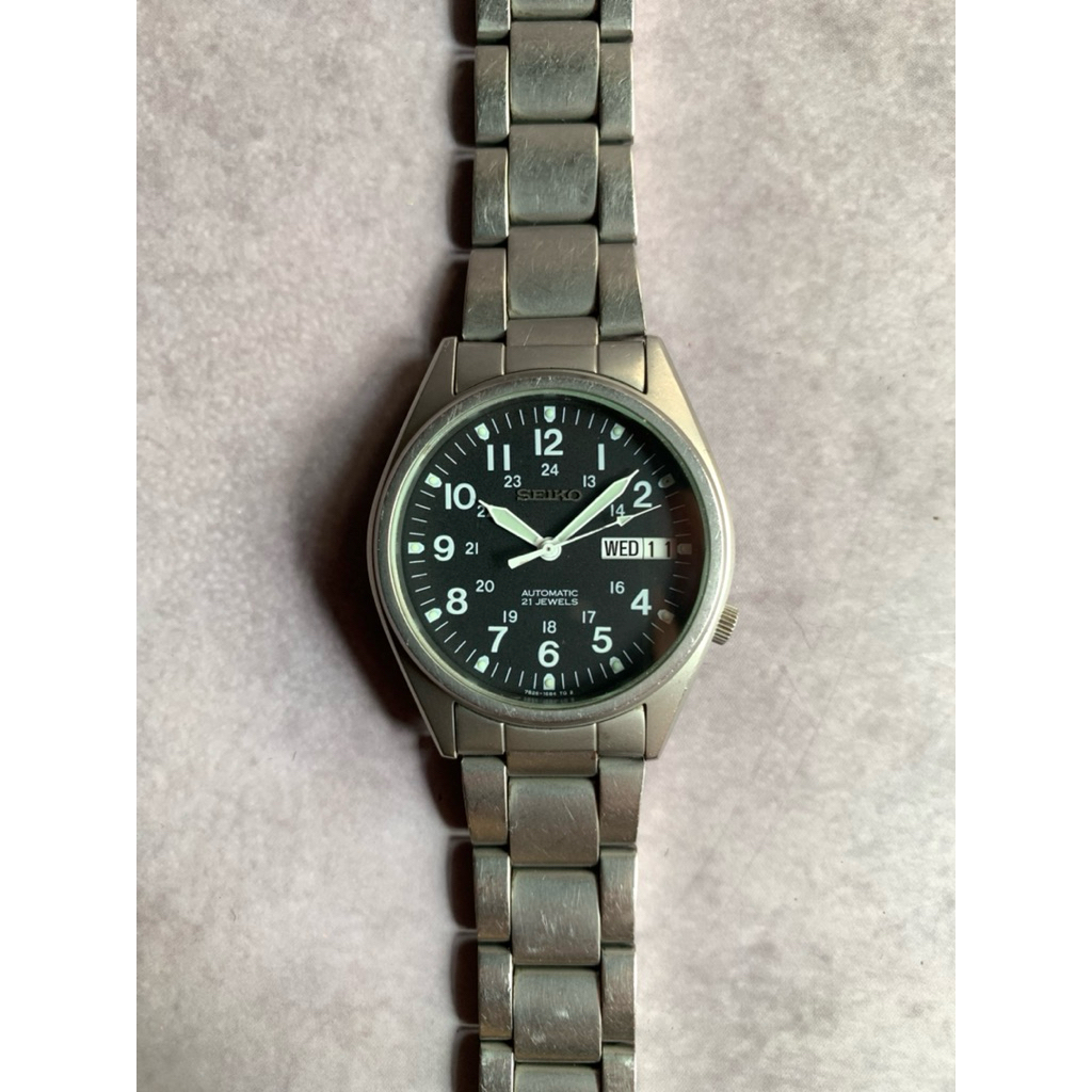 (SOLD) SEIKO | Seiko SNX427 Military Black Dial