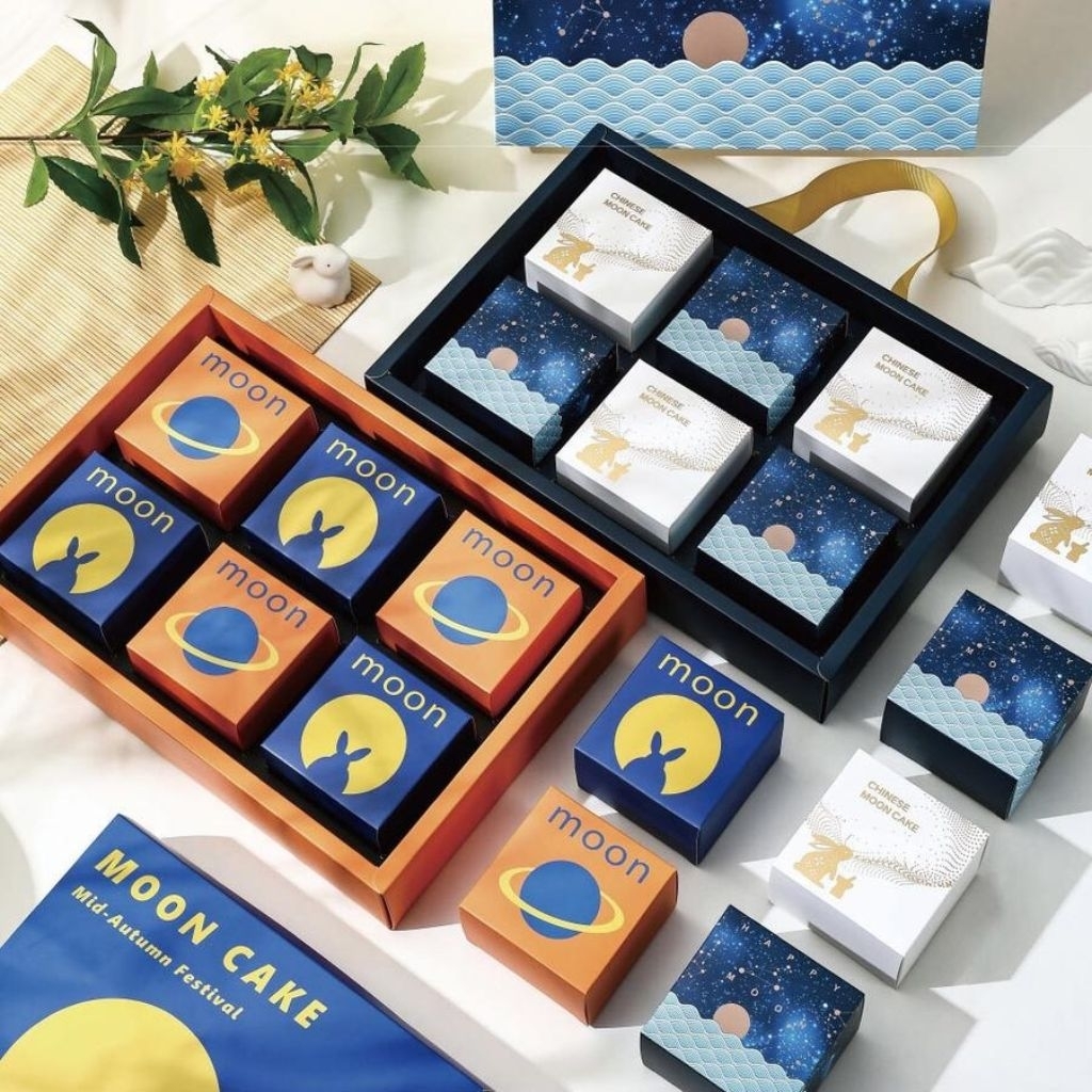 

MIDNIGHT MOON - Kotak mooncake 50-100gr box packaging mid autumn festival dus kue bulan 75gr isi 4/6