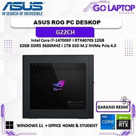 PC DESKTOP ASUS ROG G22CH I7 14700KF RTX4070S 12GB/ 32GB 1TB W11+OHS