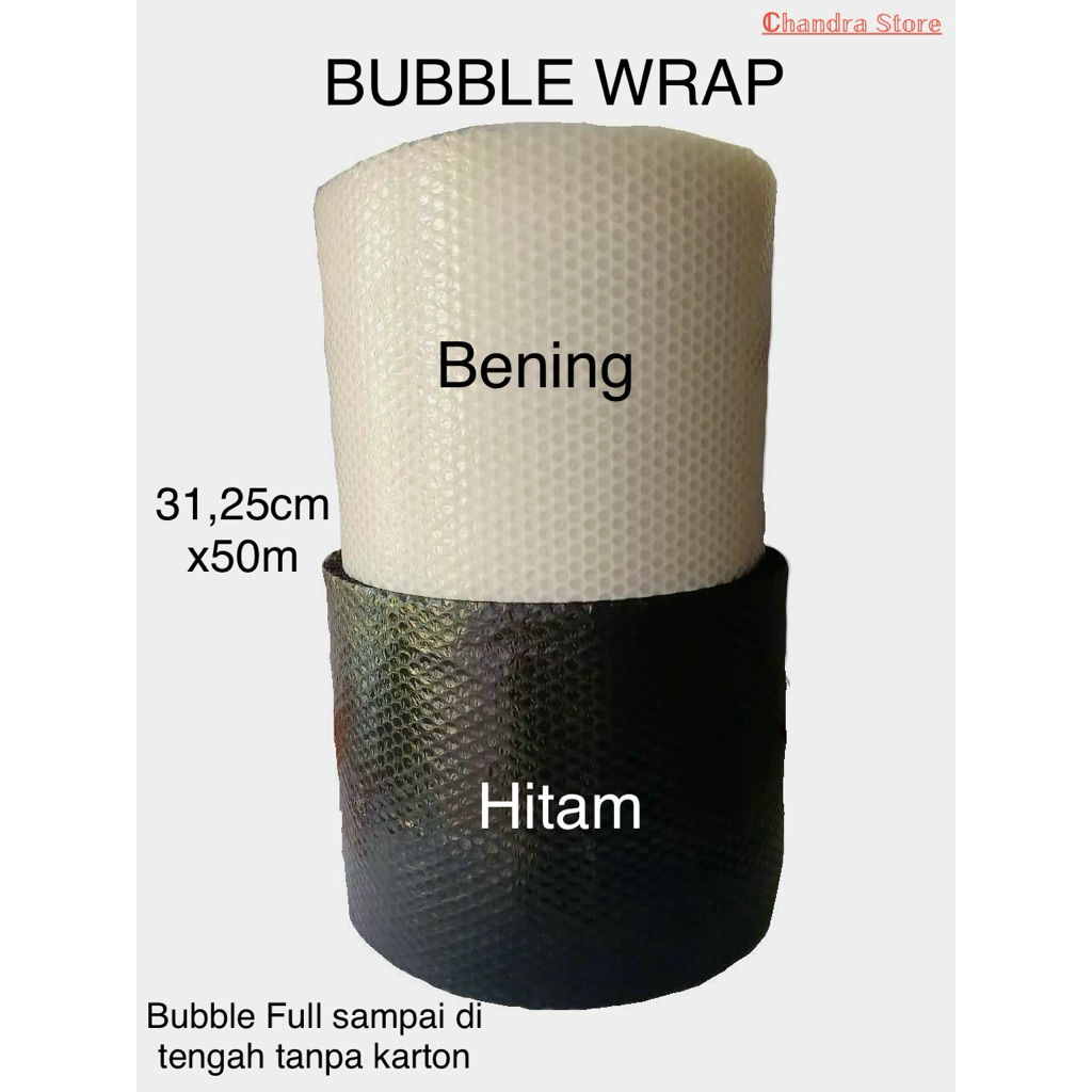 

Bubble Wrap Hitam / Putih Tebal Ukuran 31,25x50m