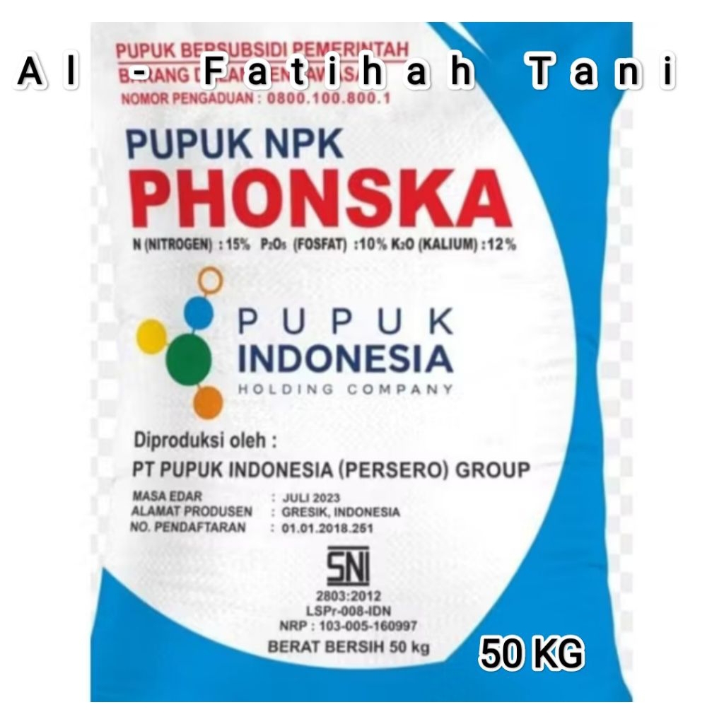 Pupuk NPK Phonska 50Kg Pupuk penyubur, Buah, Kebutuhan Tani
