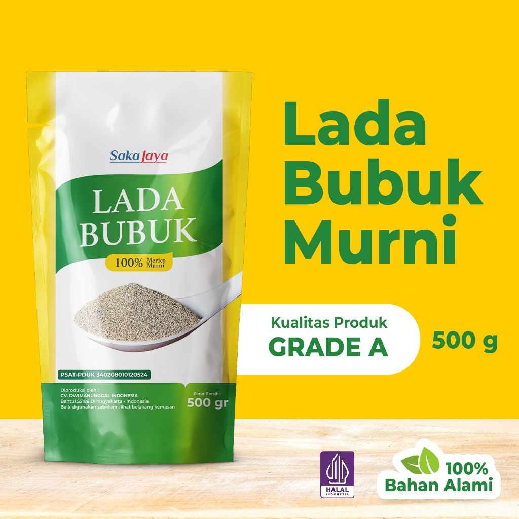 

Lada Bubuk Murni 500gr Saka Jaya - Merica Bubuk asli 500 gr - Bumbu Pedas Alami & Banyak Manfaat