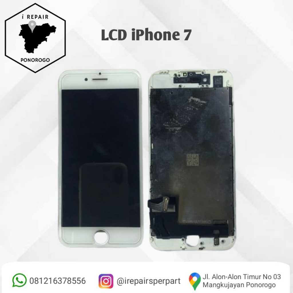 Irepair Sparepart LCD iPhone 7/Iphone 7G/ Iphone 7Plus/7+ Hitam Putih Original Copotan Mulus