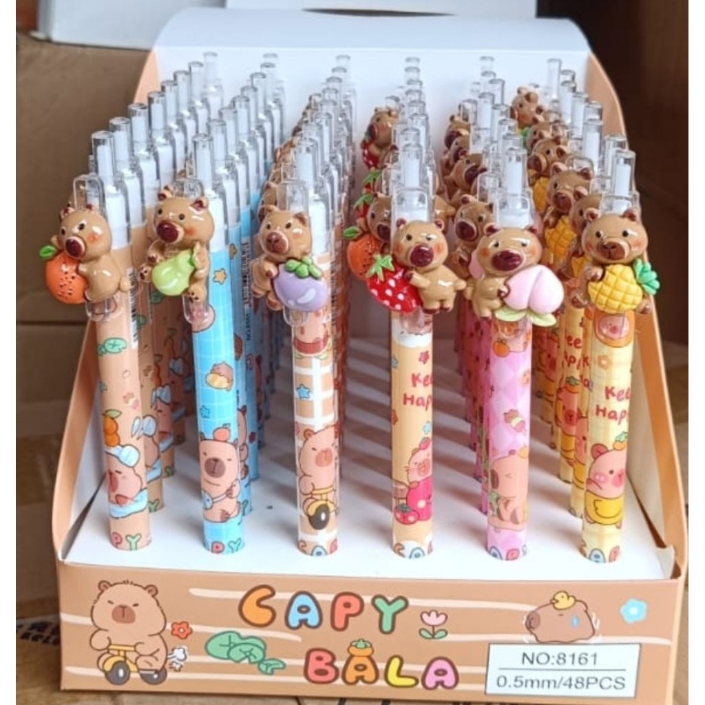 

Labubu Monster Pulpen Cetek 1Box 36/48pcs || Pulpen Cetek Capybara || Pulpen Boneka Labubu