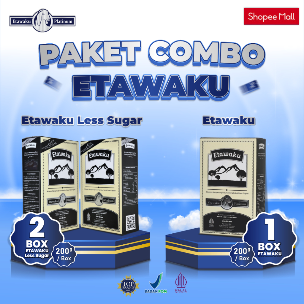

Paket Bundling Etawaku Less Sugar 2 Box + 1 Box Etawaku Regular