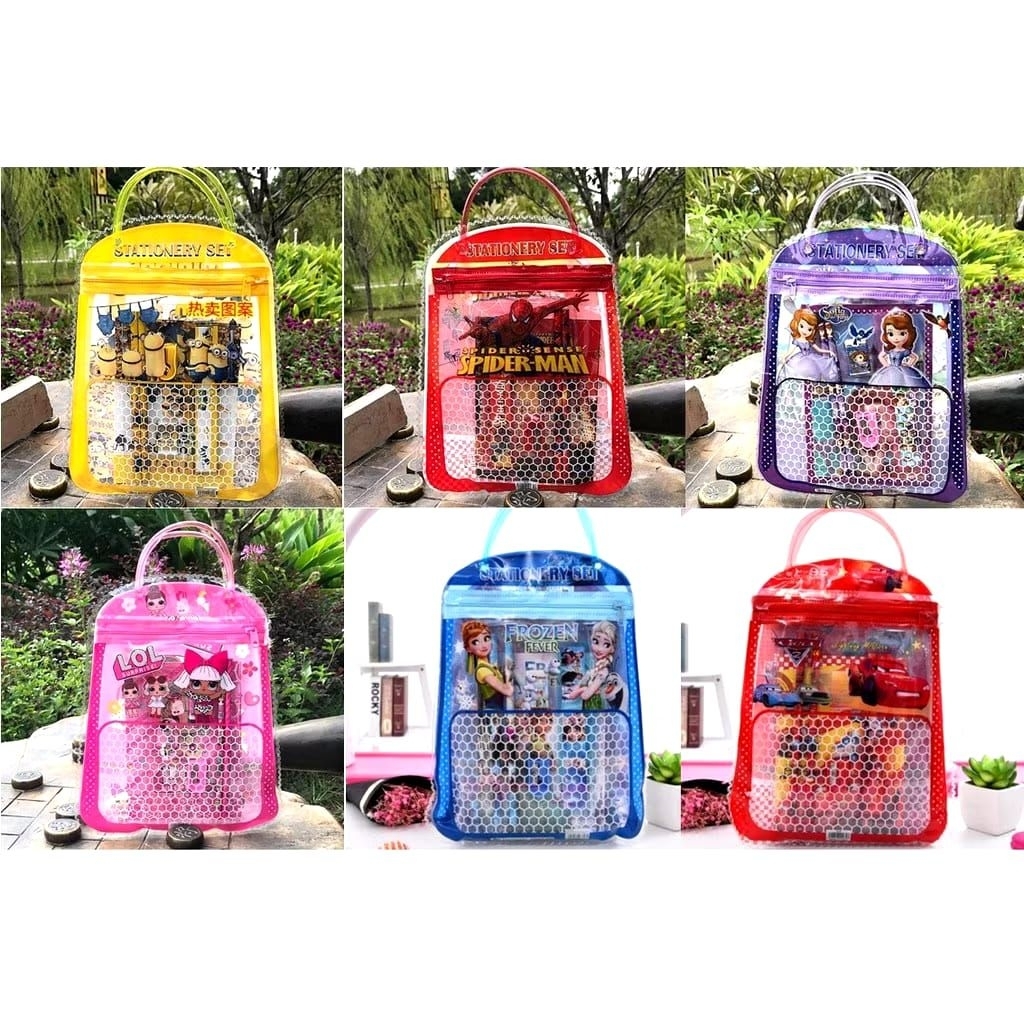 

Stationery Set 6 in 1 Free Bag Alat Tulis Anak Sekolah Buku Pulpen Penghapus Penggaris