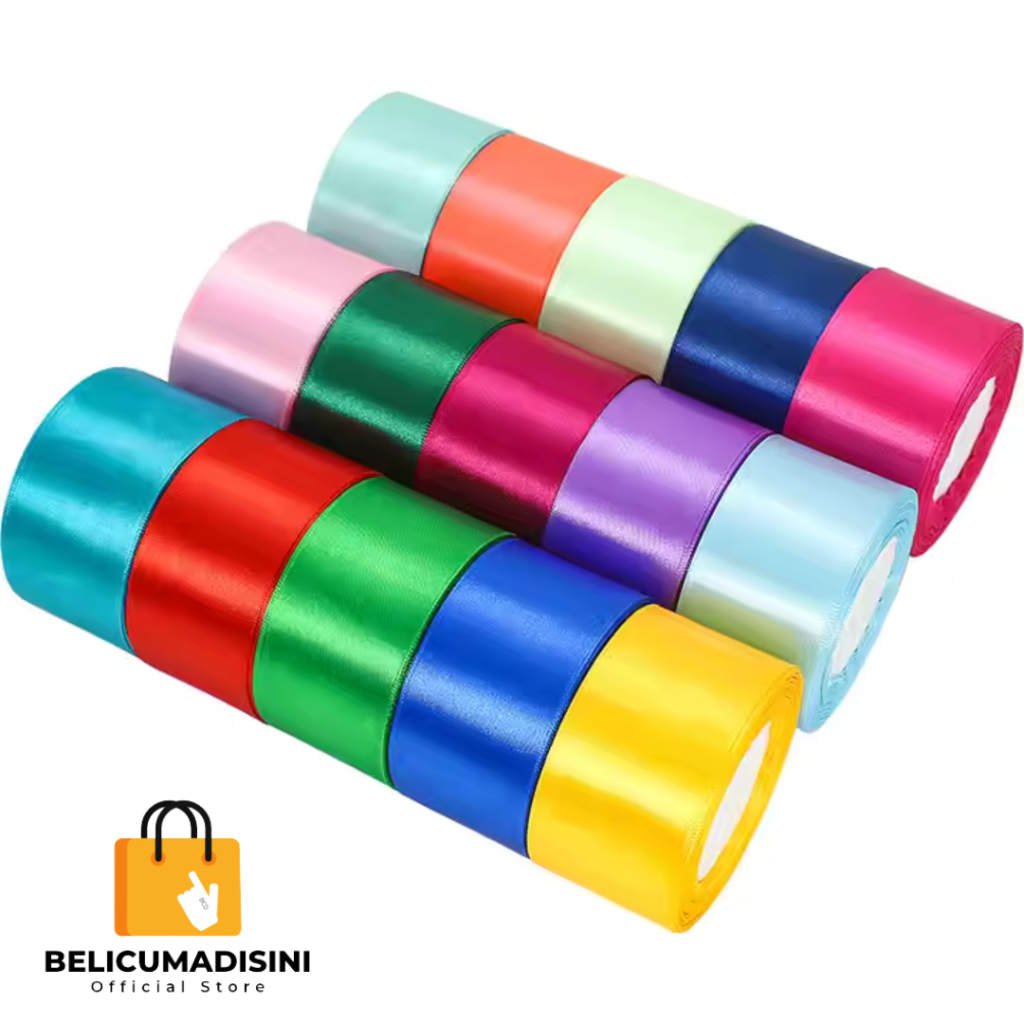 

Pita Satin Merk EAGLE IMPORT Taiwan 5 CM Per Roll / 25 Yard / 2 INCH Warna Warni Colorful Ribbon Hiasan Packing