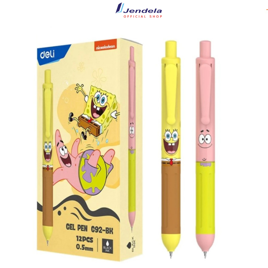 

Pulpen Deli G92-BK Gelpen Cetek Retractable 0.5 mm Bolpoin Hitam Spongebob Desain Unik Harga 1pcs Untuk Sekolah Kantor ATK