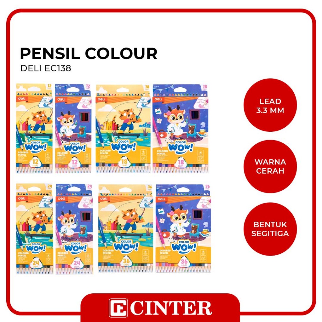 

DELI - PENSIL KAYU WARNA / PERWARNA / PENSIL COLOUR EC138 WARNA PANJANG