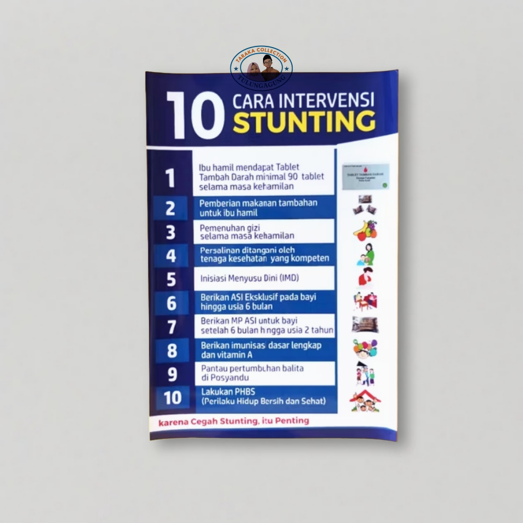 Poster Stunting | Poster 10 Cara Intervensi Stunting | Poster Anak Stunting | Poster Kesehatan