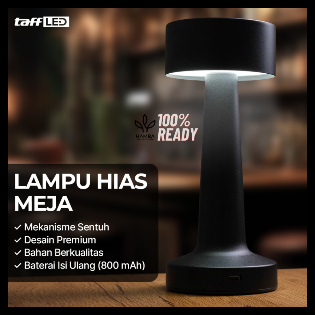 Lampu Meja Hias / Lampu Meja (Black) / Lampu Tidur / LAMPU HIAS LED / Lampu Meja Hias Touch LED