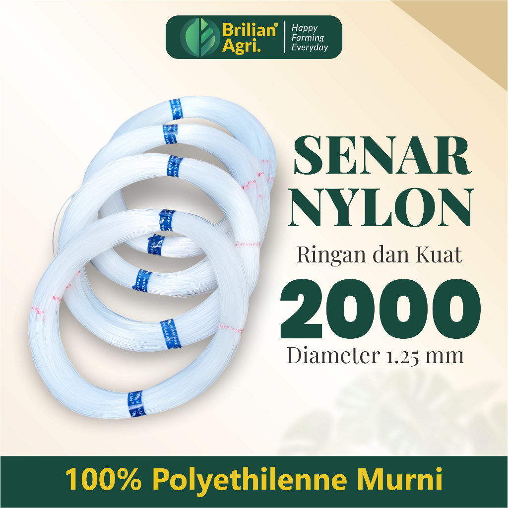 BRILIAN - Senar Cap Ikan Kakap Ukuran 2000  per Roll /Tali Senar Pancing / Senar Layangan