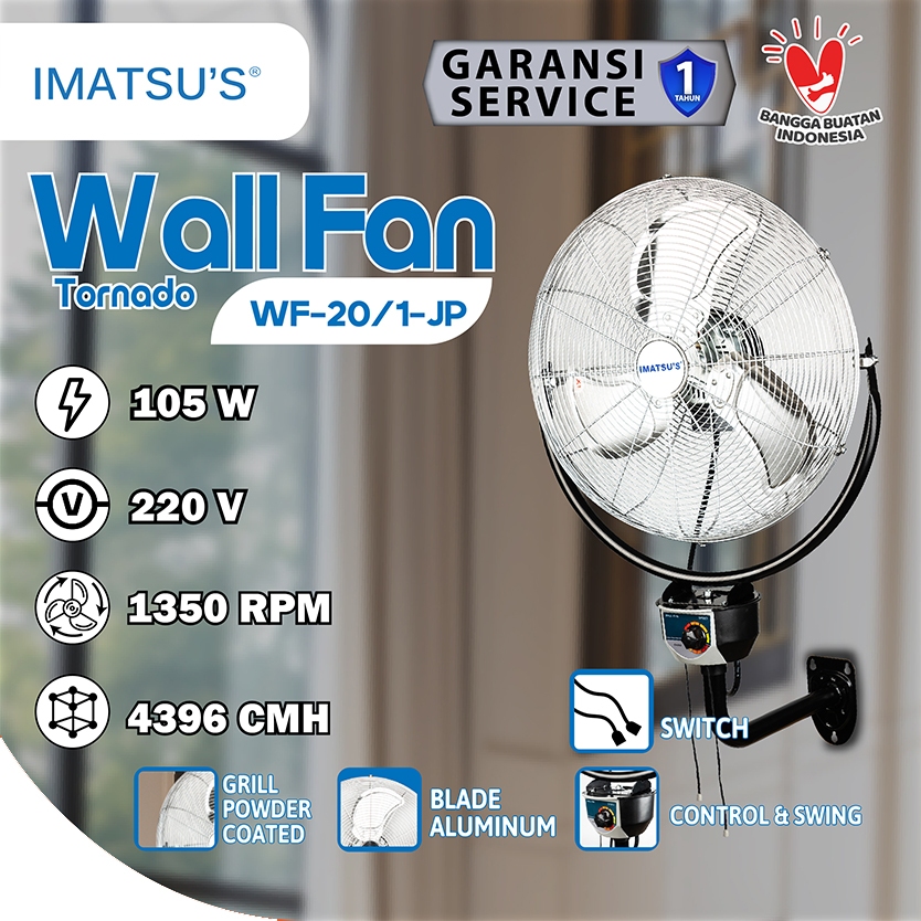 NEW PRODUCT WALL FAN TORNADO / KIPAS ANGIN DINDING TEMBOK BESI 20" INCH 50 CM BUNIONHEART