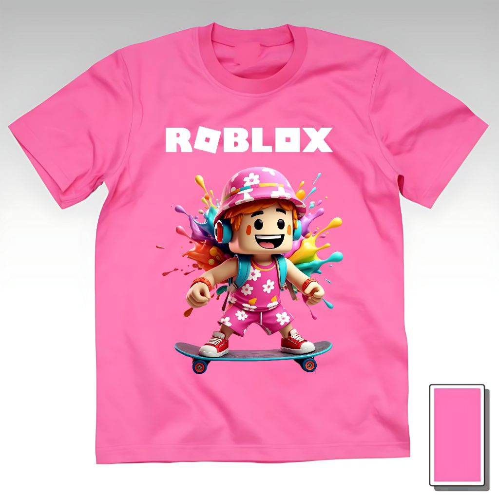 Kaos Baju Tshirt Cewek Perempuan Unisex Cowok Pria Anak Dewasa Remaja Game Roblox Robloks Robloxs