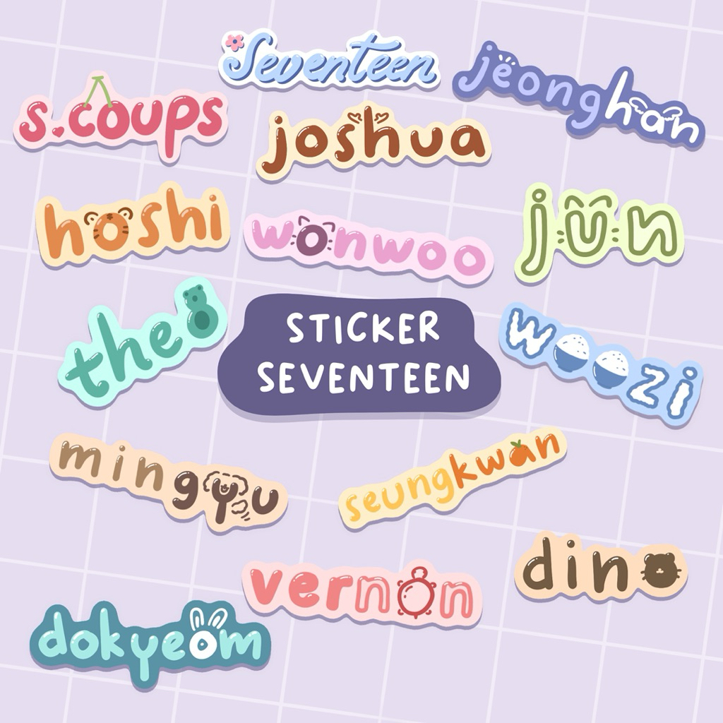 

Seventeen Sticker | vinyl sticker | fanmade sticker | sticker lucu | sticker kpop