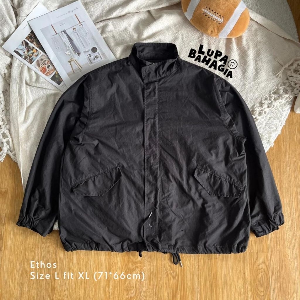 ETHOS Black M65 Short Parka Oversize Jaket size L fit XL • 100% Original