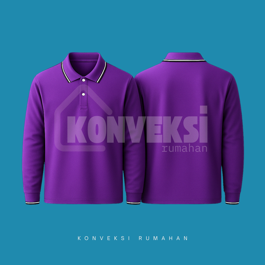 [COD] kaos kerah panjang [ungu lis] / kaos polo pria / polo shirt pria / wangky / kaos kerah