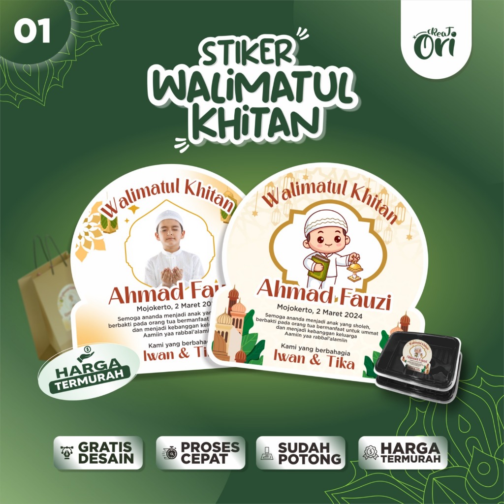 

Cetak Stiker label Tasyakuran Khitan Murah 01 | walimatul khitan | souvenir syukuran gratis potong✔️