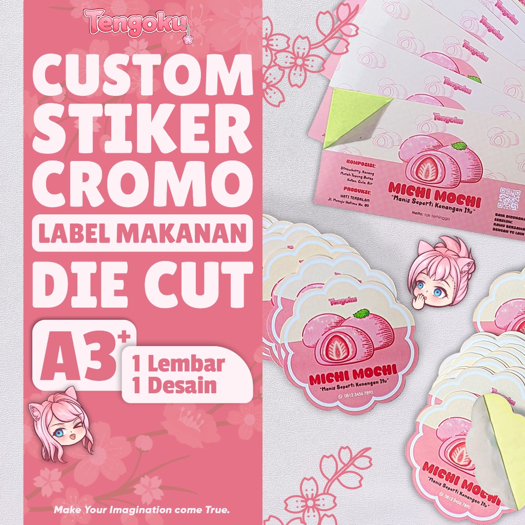 

A3+ Stiker Cromo Diecut - Stiker label makanan