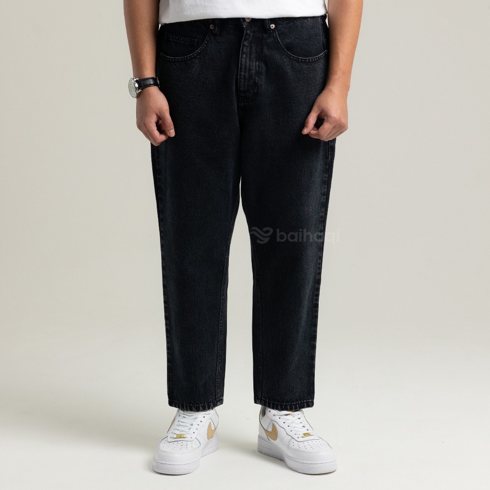 KODE S49A Baihaqi Sirwal Denim Hamra Snow Black BSS1D