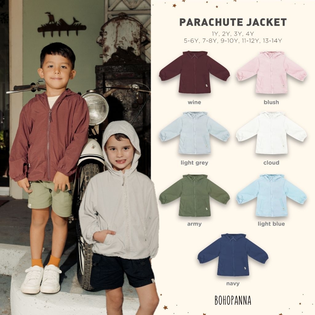 Bohopanna Parachute Jacket | Jaket Parasut Anak Boho Panna Unisex