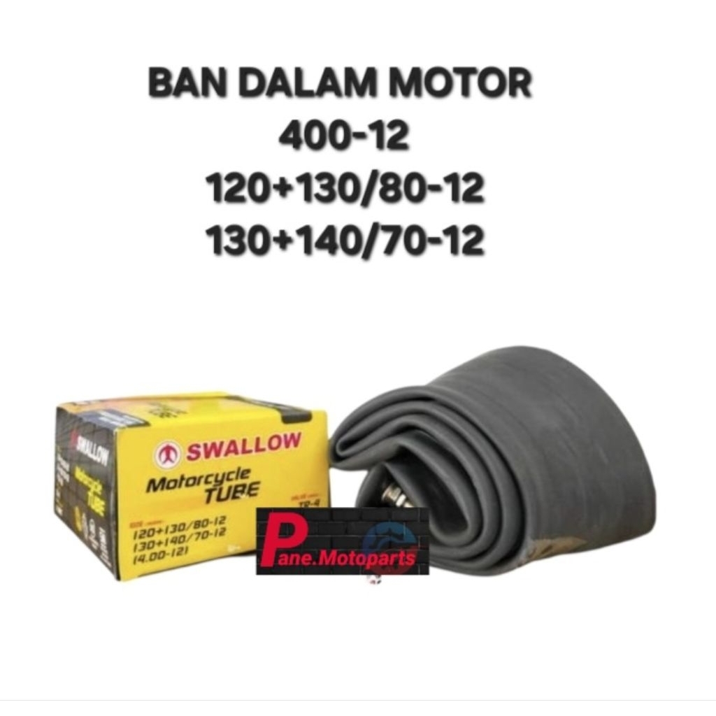 Promo BAN DALAM MOTOR SWALLOW 400-12 120/80-12 140/80-12 140/70-12 130/80-12 RING 12 SCOOPY DONAT