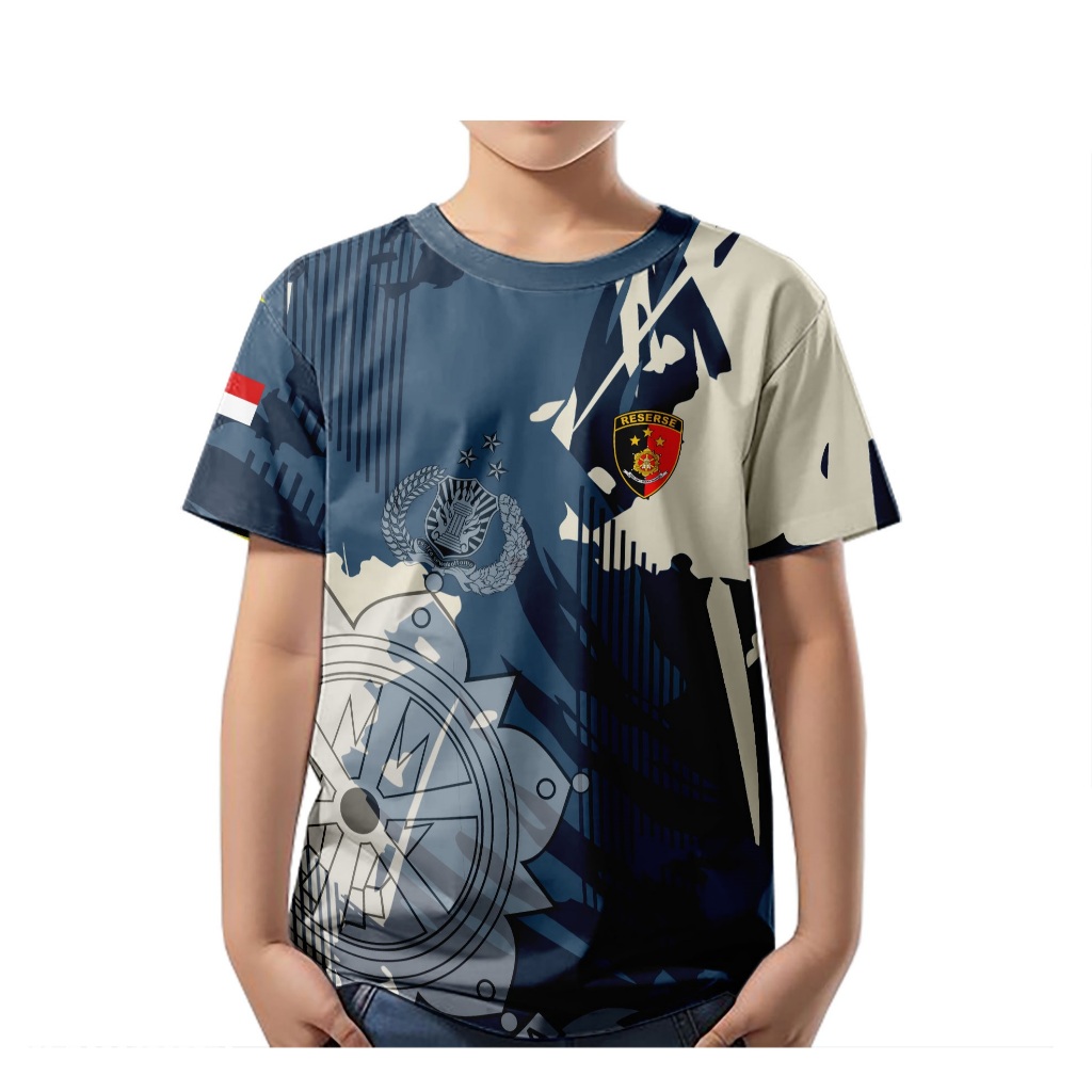 POLISI - RESERSE Pakaian Baju Kaos Anak Laki - Laki Printing