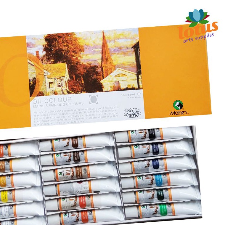 

KODE P15Z Maries Oil Colour set 18 warna x 12ml Tube cat minyak