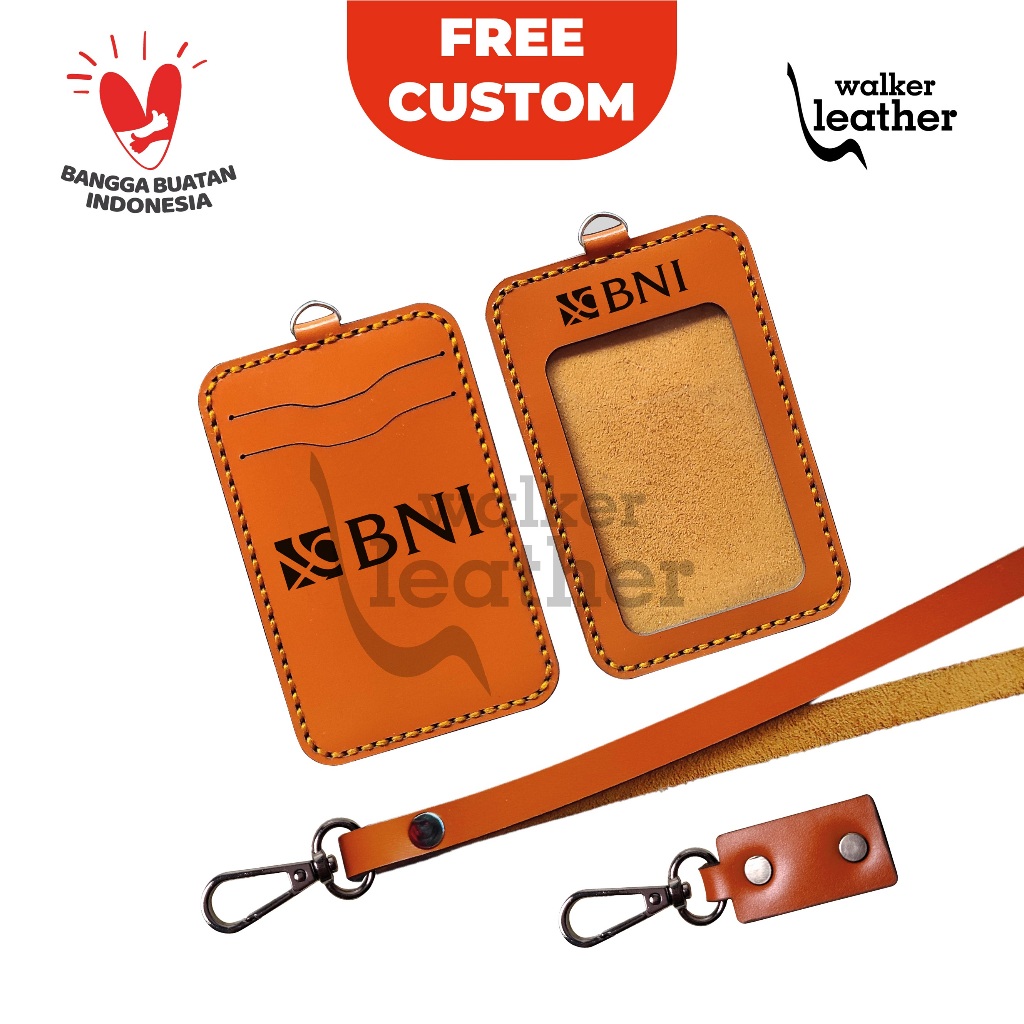 

ID Card Holder Nametag Kulit Asli-Custom Nama/Logo