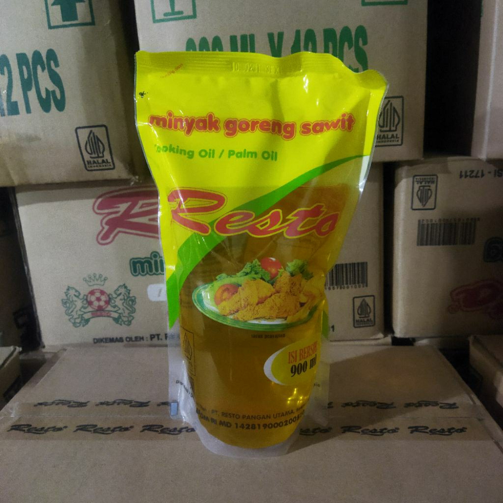

(1 pcs) Minyak Goreng RESTO kemasan pouch 900 ml | Minyak Goreng Kelapa Sawit / Palm Oil