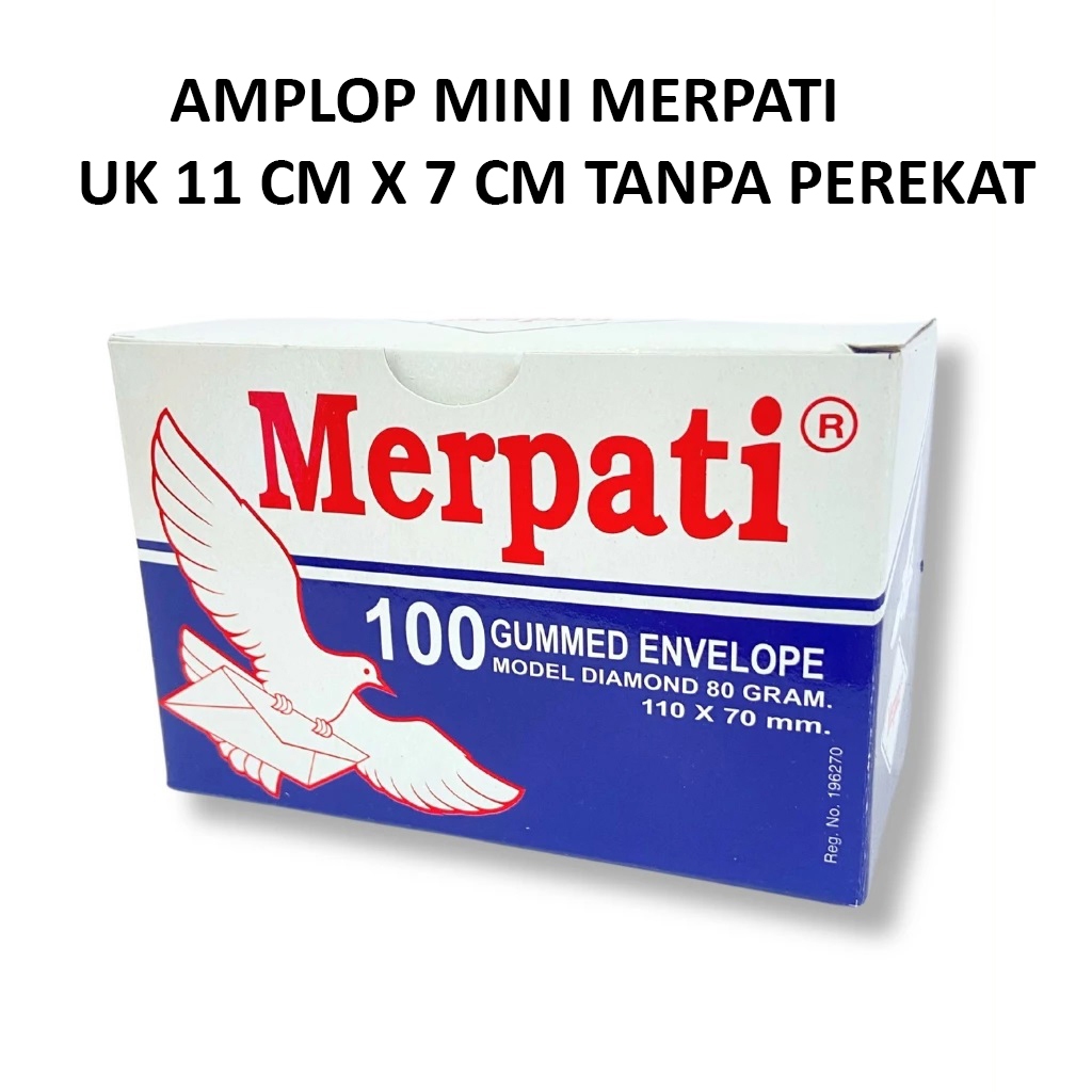 

( 1 Pack 100 Lembar ) Amplop Putih Merpati Mini Visit / Amplop Undangan Kecil Tanpa Perekat Murah