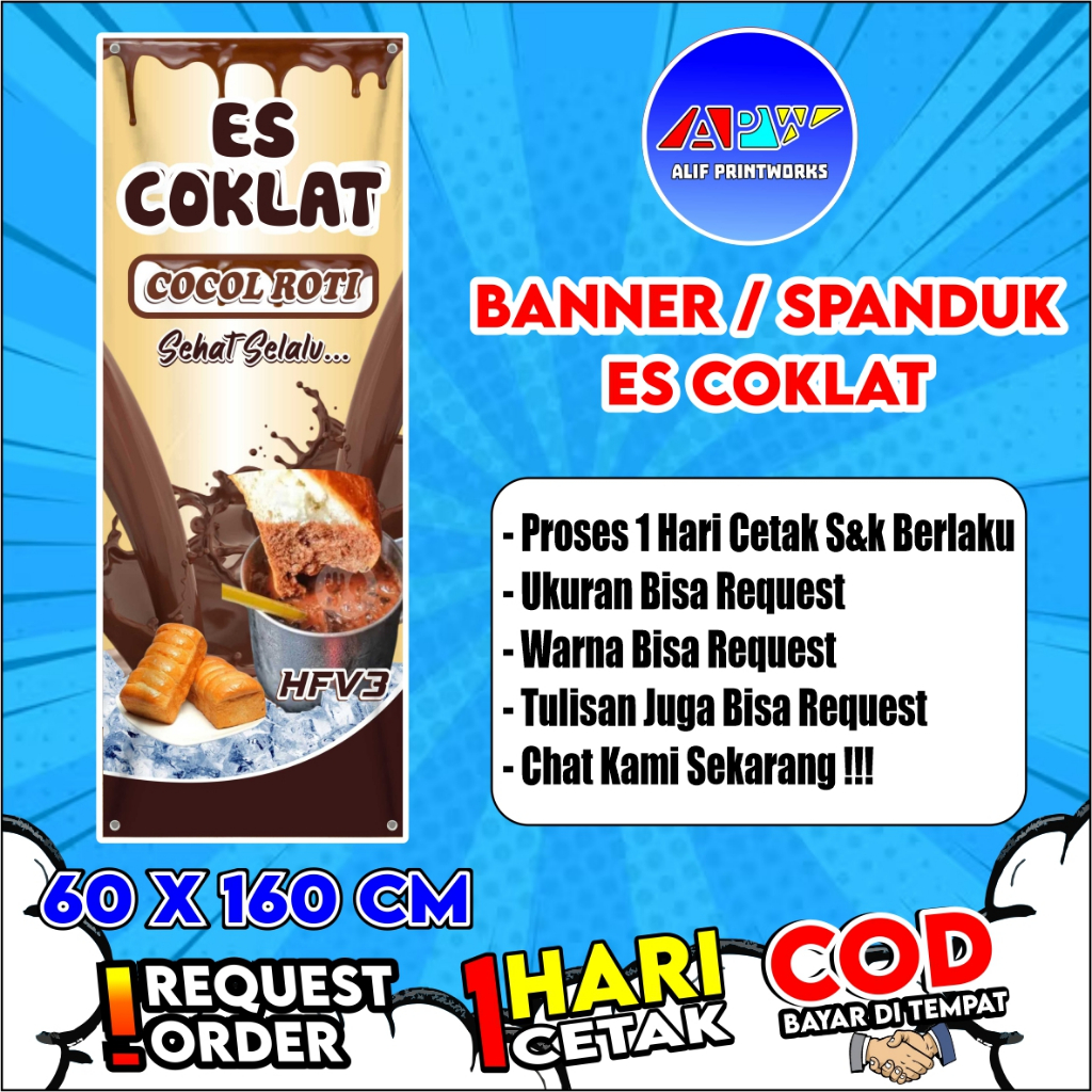 Spanduk Banner Es Coklat Seger 60x160 cm
