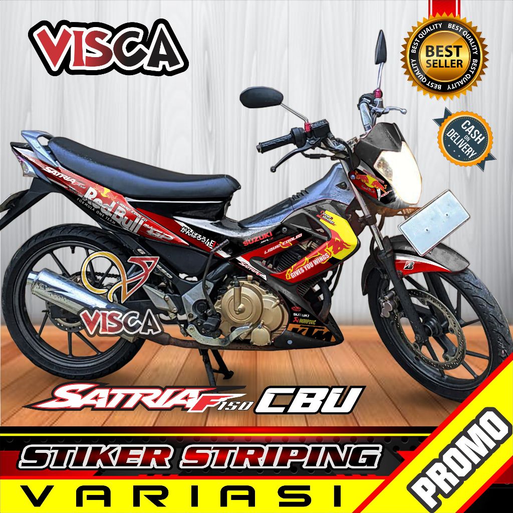 Stiker Striping Satria Fu Cbu Variasi REDBULL