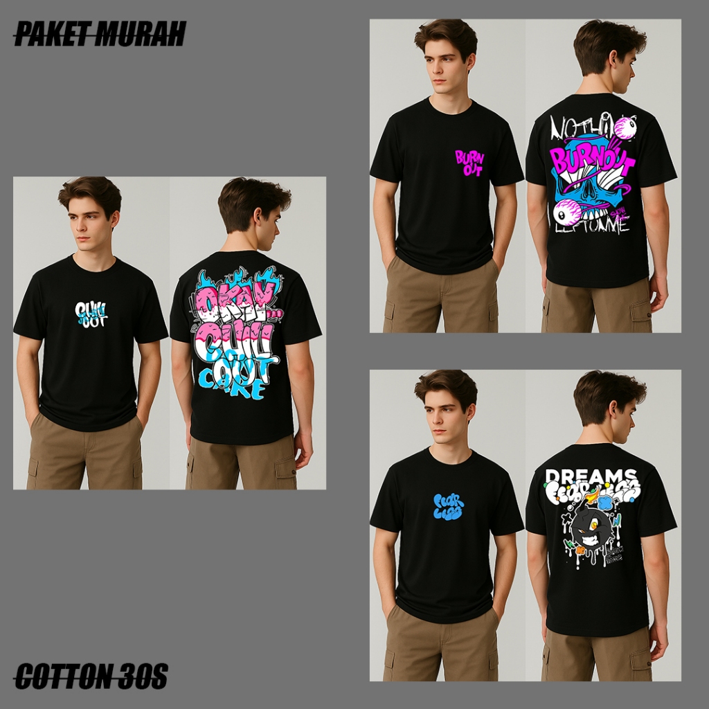 Baju Kaos Pria Murah Kaos 3 pcs 100rb  Kaos Pria Wanita 3 pcs 100 Ribu Kaos 3pcs Pria Kaos Kekinian